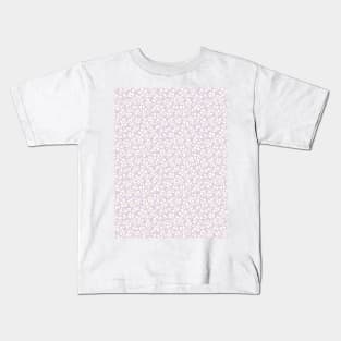 MINI MICRO DITSY DAISY PRAIRIE VINTAGE RETRO FLORALS AND FLOWERS LILAC WHITE Kids T-Shirt